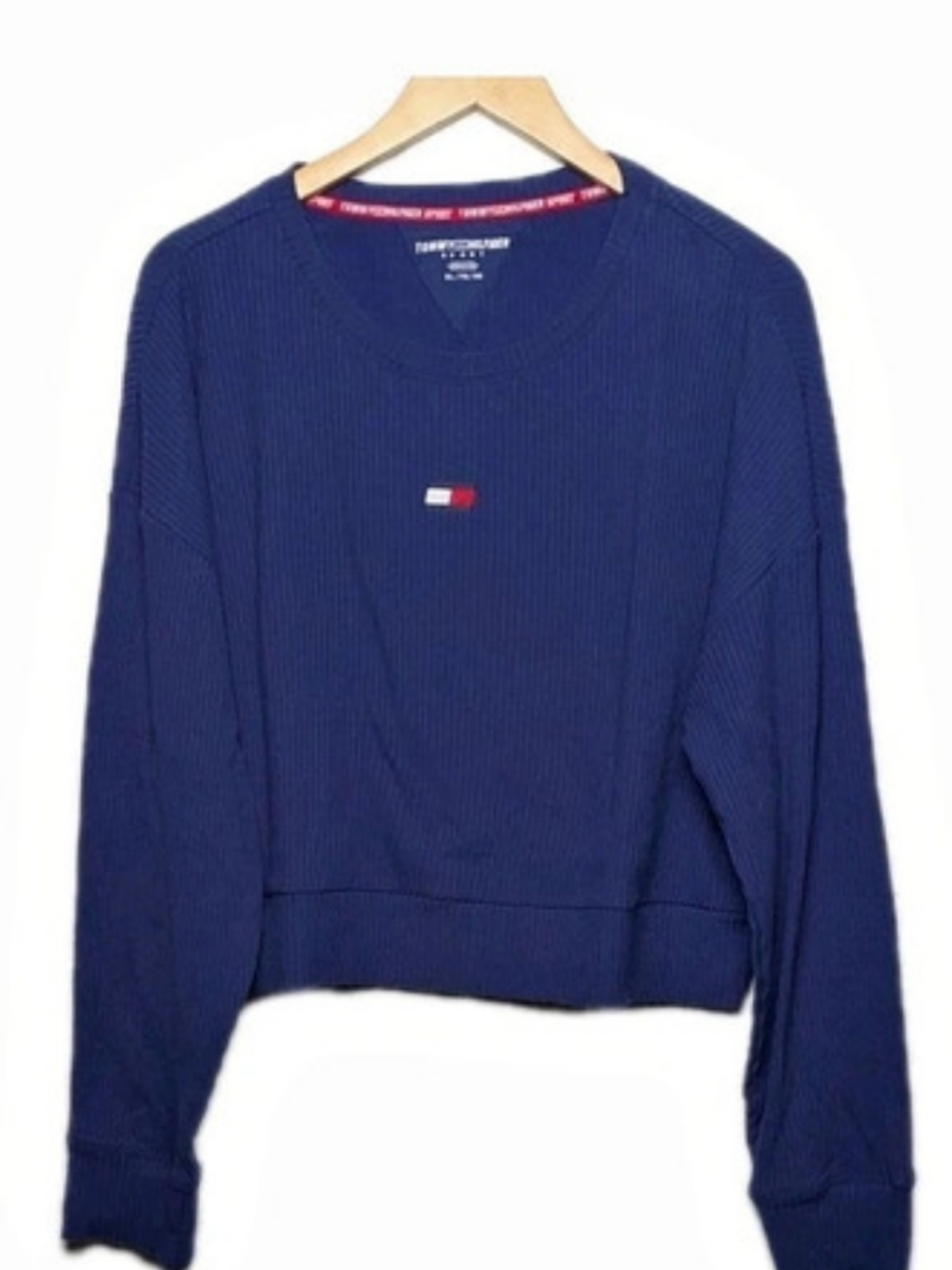 Tommy Hilfiger Sport Sweater Ribbed Crewneck Sweater in Blue